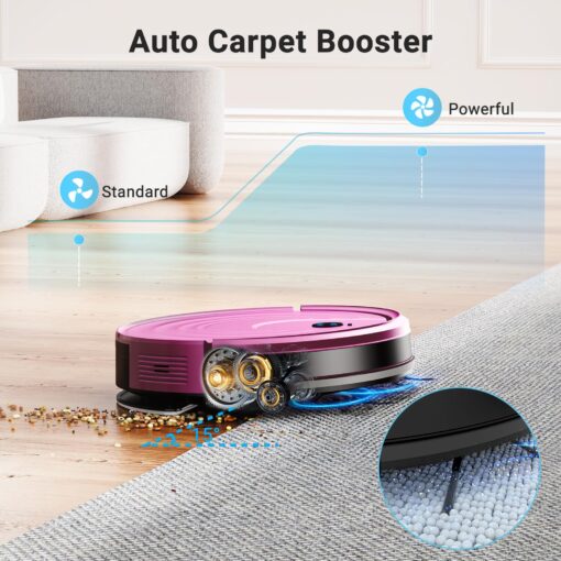 Robot Vacuum and Mop Combo 2 in 1 Mopping Robot Vacuum Cleaner with Schedule WiFi/Alexa/App Smart Self-Charging Robotic Vacuum Ultra-Slim Quiet Tangle-Free Ideal for Hard Floor Pet Hair Carpet-650mL - Image 4