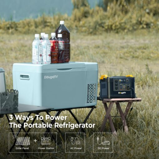 BougeRV Green 23Quart Portable Refrigerator, 12 Volt Fridge 22L, Portable Freezer Compressor Cooler 12/24V DC 110~240 Volt AC for Truck Van RV Camper -7℉~50℉ - Image 5