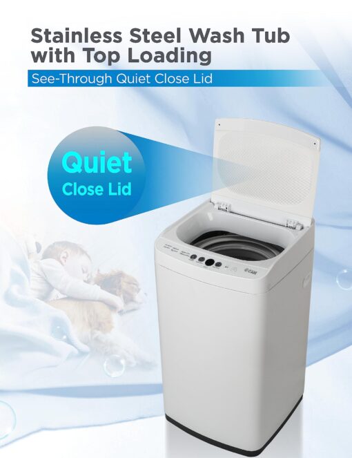 Commercial Care 0.9 Cu. Ft. Portable Washing Machine, Compact Washing Machine with 6 Wash Cycles, Portable Clothes Washer Featuring 3 Water Levels - Image 6