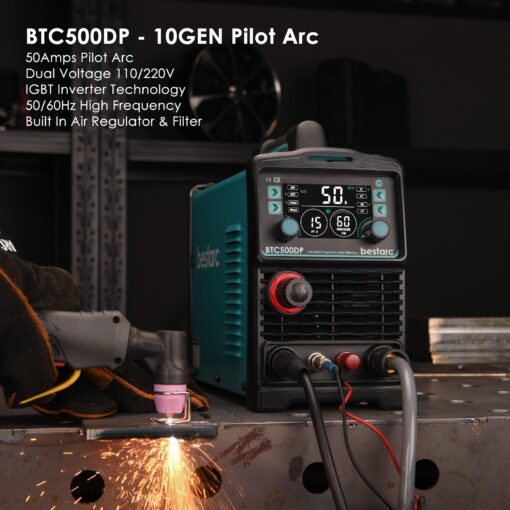 bestarc Plasma Cutter, Pilot Arc [Air Sensor Technology] 110/220V BTC500DP 10th Generation, 50Amps Screen Display Digital Plasma Cutting Machine (BTC500DP 10GEN 110/220V) - Image 5