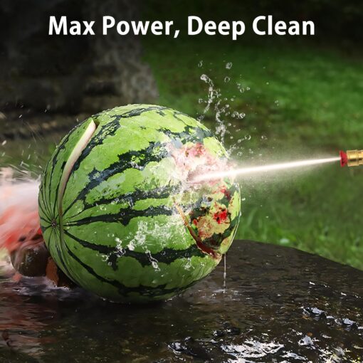 YERYORK Pressure Washer, Adjustable 5000 Max PSI 2.5 Max GPM, Power Washer with 33 FT Hose Reel, Steel Wand, 500ml Foam Cannon, 4-Nozzle Set, Electric Pressure Washer for Cars, Fences, Patios - Image 2
