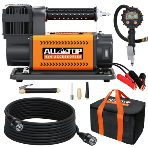 ALL-TOP Air Compressor with Digital Pressure Gauge Tire Inflator Kit, 12V Portable Inflator 7.06ft³/Min, Offroad Air Pump for Truck Tires, Heavy Duty Max 150 PSI for 4x4 Vehicle & RV - Image 3