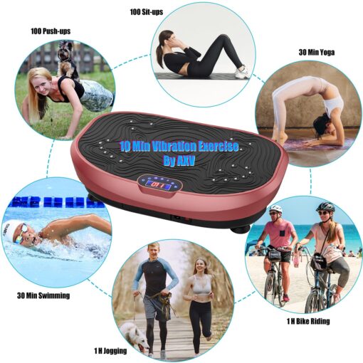 AXV Vibration Plate Exercise Machine Whole Body Workout Music Vibrate Fitness Platform Lymphatic Drainage Machine for Weight Loss Shaping Toning Wellness Home Gyms Workout - Image 7
