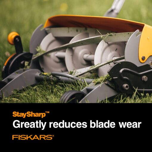 Fiskars Push Mower - 18" Cut Width Manual Reel Mower with No Motor - Grass Cutter with Steel Blades that Stay Sharp - Eco-Friendly Lawn Care - Image 5