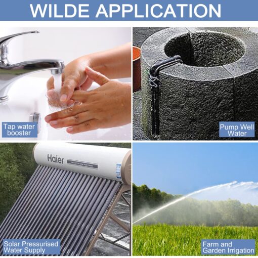 TDRSUPER 1/2 HP Water Pressure Booster Pump with Smart Controller, 845GPH, 110V, Stainless Steel Well Pump, Automatic Water Transfer Jet Pump for Home, Garden, Lawn, Irrigation - Image 2