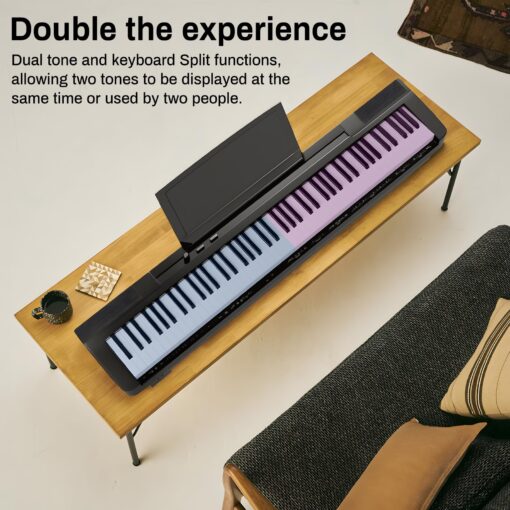 AODSK 88-Key Weighted Action Digital Piano, Grade Hammer Action Keyboard for Beginner Kids/Adults, Black (S-200 Digital Piano with Three-Pedal) - Image 3