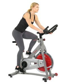 Sunny Health & Fitness Pro II Indoor Cycling Bike with Device Mount and Advanced Display – SF-B1995, Silver