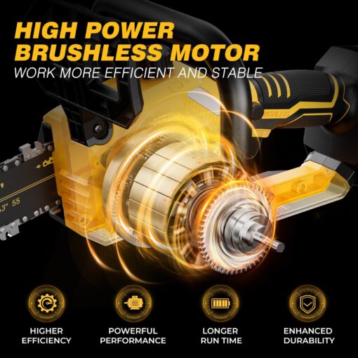 2-IN-1 Cordless 10-Inch Pole Saw And Chainsaw Compatible with Dewalt 20V MAX* Battery, Auto Oiling, Total Reach of Max 15ft, Electric Pole Saw for Tree Trimming Pruning (Battery NOT Included) - Image 4