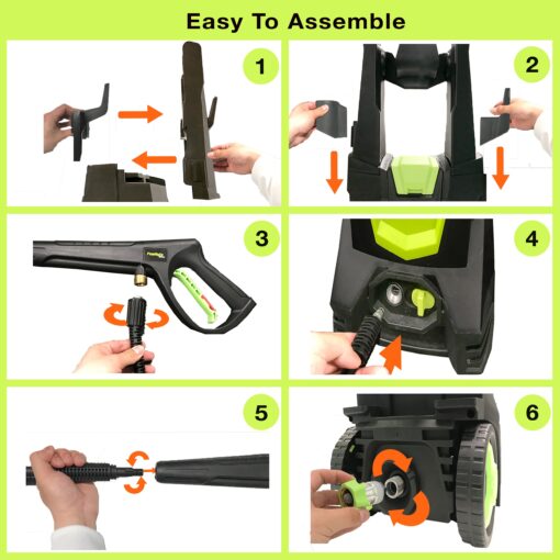 Electric Pressure Washer, Foam Cannon, 4 Different Pressure Tips, Power Washer, 3800 PSI 2.4 GPM - Image 2