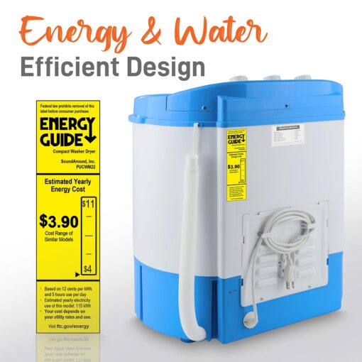 Washing Machine Portable 2-in-1 & Spin-Dryer - Convenient Top-Loading Easy Access, Energy & Water Efficient Design, Ideal for Smaller Loads - No Special Parts or Plumbing Required -2 FT Drainage Hose - Image 3