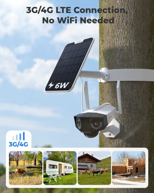 REOLINK Duo 2 LTE + SP - Upgraded 4K 4G LTE Cellular Security Camera Wireless Outdoor, Dual Lens, 180° Wide Angle, Continuous Solar Powered, Color Night Vision, 2 Way Talk, No WiFi Needed - Image 8