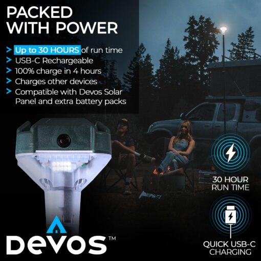 Devos Outdoor | LightRanger 800 Lumen Rechargeable Telescoping LED Lantern | 30 Hour Run Time | Illuminates a 40 Foot Diameter Area | 2 Pack with Padded Case - Image 3
