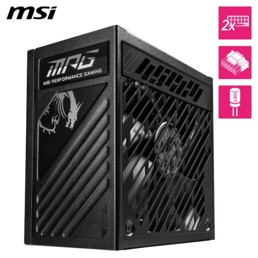 MSI MPG A1000GS PCIE5 ATX 3.1 Gaming Power Supply - Full Modular - 80 Plus Gold Certified 1000W - 100% Japanese 105°C Capacitors - ATX PSU - 10 Year Warranty - Image 7