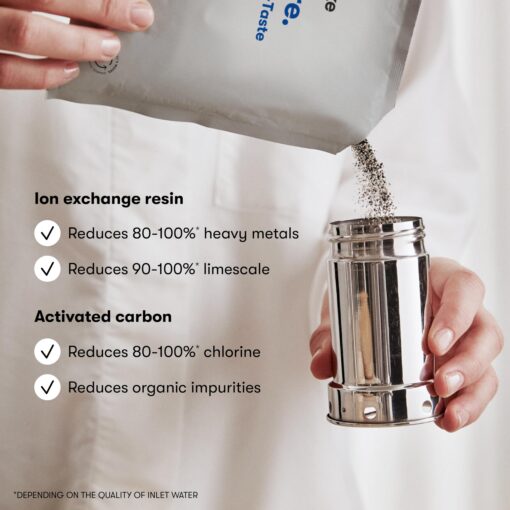 aarke Purifier Regular - 1.18 L Glass Water Filter Pitcher Bundle, Refillable Stainless Steel Filter, BPA-Free, Includes (3-Pack) Refill Pure Granules, Reduce Heavy Metals - Image 6