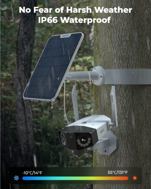 REOLINK Duo 2 LTE + SP - Upgraded 4K 4G LTE Cellular Security Camera Wireless Outdoor, Dual Lens, 180° Wide Angle, Continuous Solar Powered, Color Night Vision, 2 Way Talk, No WiFi Needed - Image 2