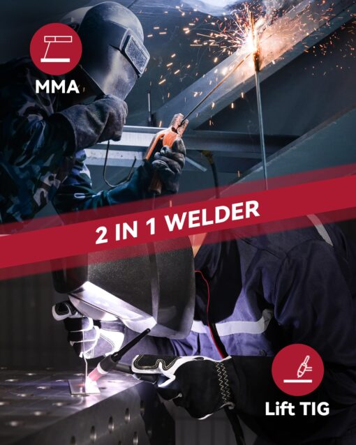 ARCCAPTAIN 200A Stick/Lift TIG Welder with Torch, [Large LED Display] 110V/220V Welding Machine with Synergic Control, IGBT Inverter, Portable MMA Welder Machine with Hot Start, Arc force - Image 6