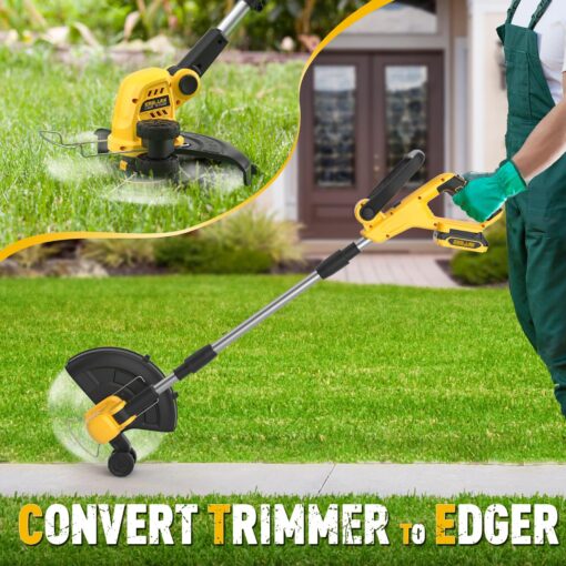 ZEGJAW 13-Inch 20V Electric Lawn Mower & 12 Inch 20V Weed Wacker Battery Operated Lawn Edger - Image 5