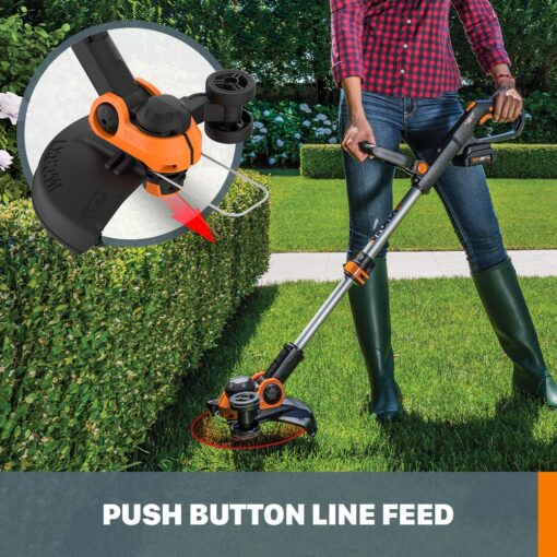 Worx String Trimmer Cordless GT3.0 20V PowerShare 12" Edger & Weed Trimmer (2 Batteries & Charger Included) WG163 - Image 4