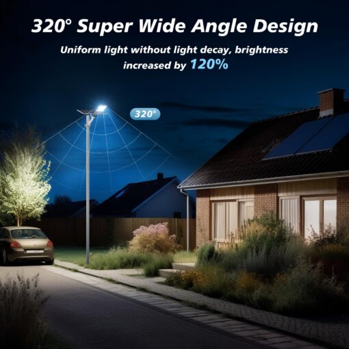 OKPRO 12000W Solar Street Lights Outdoor, 7000K Solar Parking Lot Lights Commerical Dusk to Dawn, Outdoor Street Light Heavy Duty, Wide Angle Solar Flood Lights IP66 Waterproof with Remote Control - Image 7