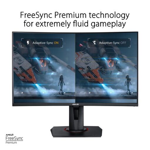 ASUS 27” 1080P TUF Gaming Curved HDR Monitor (VG27VQM) - Full HD, 240Hz, 1ms, Height Adjustable, Black - Image 6