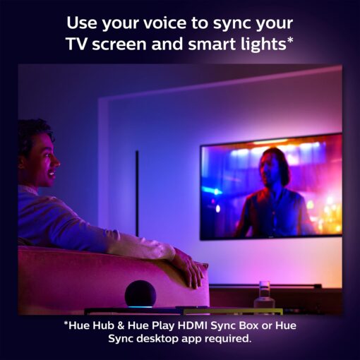Philips Hue Compact Smart Light Tube, White - White and Color Ambiance LED Color-Changing Light - 1 Pack - Sync with TV, Music, and Gaming - Requires Bridge and Sync Box - Control with App or Voice - Image 5
