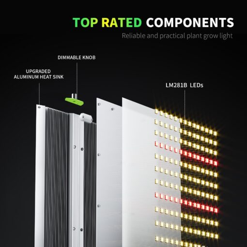 BESTVA 2025 Upgraded BP4000 LED Grow Light with High Yield Diodes & Dimmable Full Spectrum Plant Light for Indoor Plants Seedling Veg and Bloom Grow Lamp for 4x4 Grow Tent - Image 6