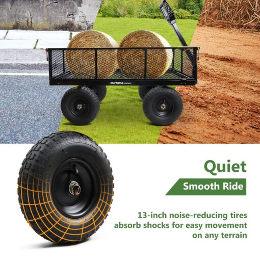 Olympia Tools Steel Garden Cart 1,000lbs 6-cu ft Utility Cart, Heavy Duty Wagon, with Removable Mesh Sides to Convert into Flatbed, Lawn and Utility Wagons Cart - Image 6