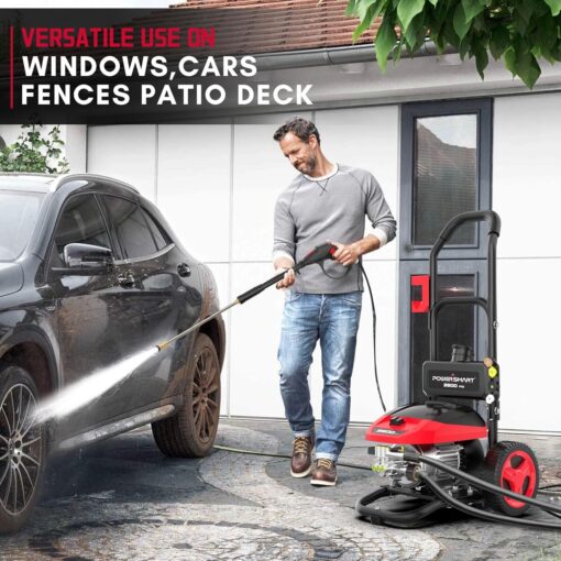 PowerSmart Electric Pressure Washer 2600 MAX PSI, 1.2 GPM, 1.5L Soap Tank, Metal Spray Wand, 5 Nozzle Set for Cars, Patio, Decks, and Fences (DB1002) - Image 6