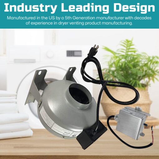 Tjernlund M-4DBT Automatic Dryer Duct Booster Exhaust Fan for Clothes Dryers - Image 6
