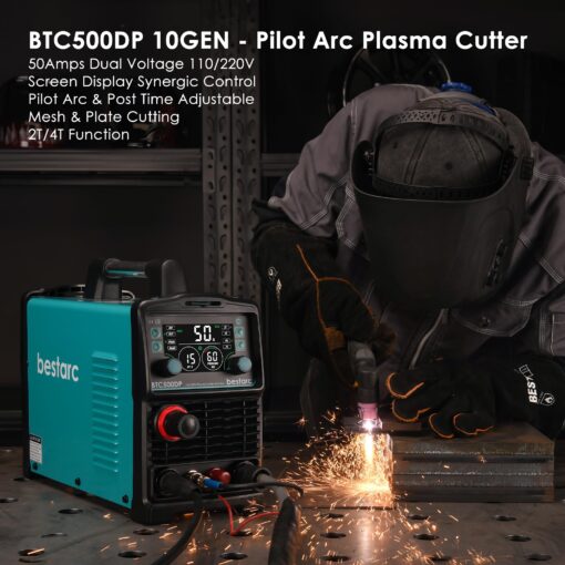 bestarc Plasma Cutter, Pilot Arc [Air Sensor Technology] 110/220V BTC500DP 10th Generation, 50Amps Screen Display Digital Plasma Cutting Machine (BTC500DP 10GEN 110/220V) - Image 6