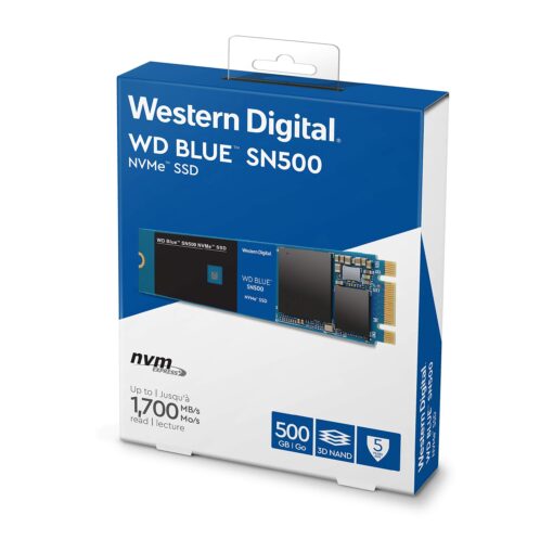 Western Digital 500GB WD Blue SN500 NVMe Internal SSD - Gen3 PCIe, M.2 2280, 3D NAND, Up to 1700 MB/s - WDS500G1B0C - Image 3