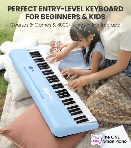 The ONE Smart Keyboard COLOR 61 Keys Piano Keyboard, Music Keyboard with 256 Timbres, 64 Polyphony, 2 Speakers, Built-in LED Lights and Free Apps (Blue) - Image 7