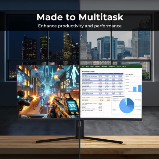 Deco Gear 34" 3440x1440 21:9 Ultrawide Curved Monitor, 180Hz, HDR10, 4000:1 Contrast Ratio, 99% sRGB, 16.7 Million Colors, Adaptive Sync, Blue Light Reduction - Image 4