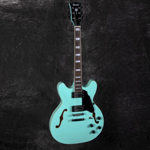Redid Semi-Hollow Body Electric Guitar RD-100 Jazz Guitar with F-Hole,Maple neck,humbucker Pickups(Green) - Image 8