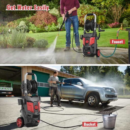 Electric Pressure Washer,4800PSI Max 3.2 GPM 20FT Hose,35FT Power Cord 4 Different Tips Foam Cannon Power Washer - Image 4