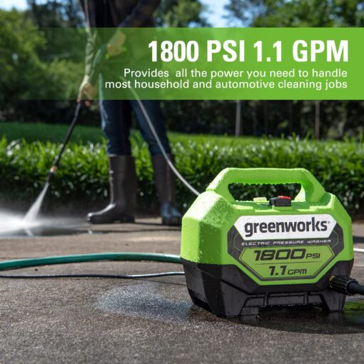 Greenworks 1800 PSI (1.1 GPM) Electric Pressure Washer PWMA Certified - Image 7