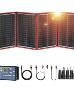 DOKIO 220w 18v Portable Foldable Solar Panel Kit (29x21inch,11.7lb) Solar Charger with Controller 2 USB Output to Charge 12v Batteries/Power Station (AGM, Lifepo4) Rv Camping Trailer Emergency Power……