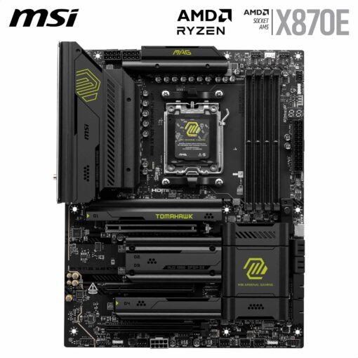 MSI MAG X870E Tomahawk WiFi Motherboard, ATX - Supports AMD Ryzen 9000/8000 / 7000 Processors, AM5-80A SPS VRM, DDR5 Memory Boost 8400+ MT/s (OC), PCIe 5.0 x16, M.2 Gen5, Wi-Fi 7, 5G LAN - Image 7