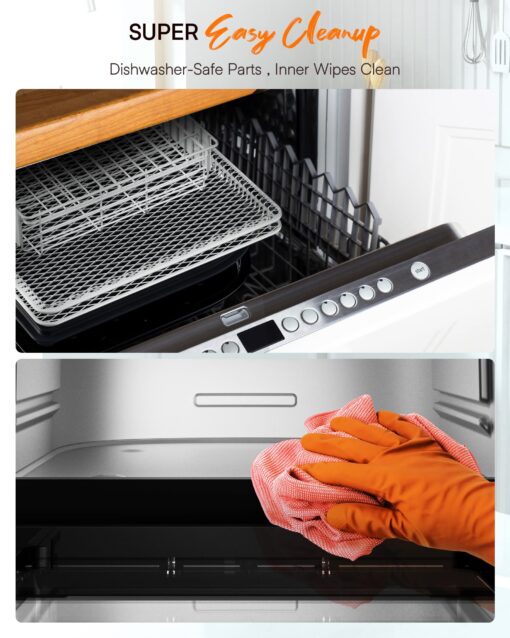 Nuwave Brio 15.5Qt Air Fryer Toaster Oven & Rotisserie Kit, 2024 New Advanced Turbo Convection Tech, Healthy PFAS Free, Max Even & Crisp, Powerful 1800W, 50-425°F, 150 Presets, Smart Probe, 4 Rack - Image 2