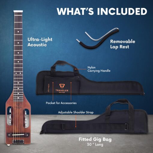 Traveler Guitar Ultra-Light Acoustic Acoustic-Electric Guitar, Antique Brown - Image 4