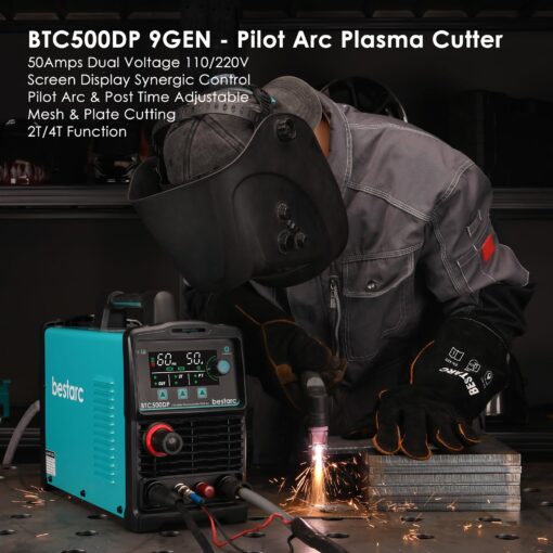 bestarc Plasma Cutter, Pilot Arc [Air Sensor Technology] 110/220V BTC500DP 9th Generation 50Amps Screen Display, Digital Plasma Cutting Machine (BTC500DP 9GEN 110/220V) - Image 6