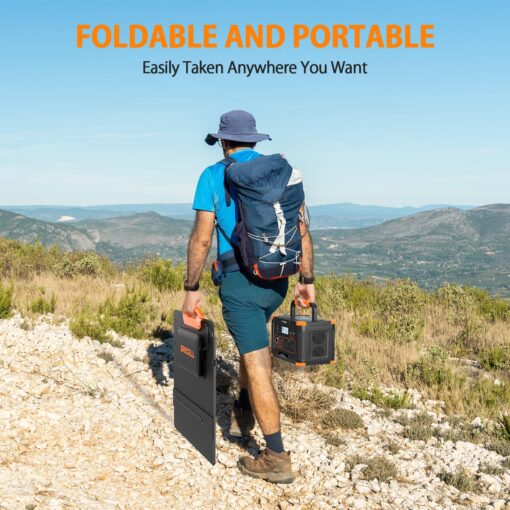 GRECELL 100W Solar Panel for Power Station Generator, 21.5V Portable Foldable Solar Panel with Fast Charger and Adjustable Kickstand Solar Cell Charger for Outdoor Camping RV Van Travel - Image 6