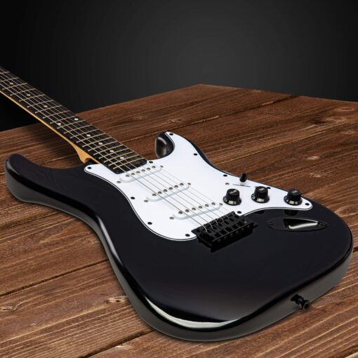 LyxPro Electric Guitar 39" inch Complete Beginner Starter kit Full Size with 20w Amp, Package Includes All Accessories, Digital Tuner, Strings, Picks, Tremolo Bar, Shoulder Strap, and Case Bag - Black - Image 5