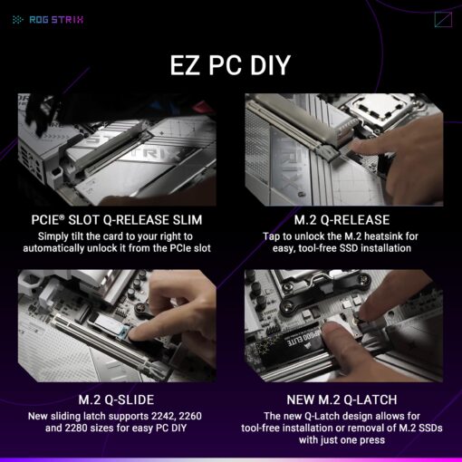 ASUS ROG Strix X870-A Gaming WiFi AMD AM5 X870 ATX Motherboard 16+2+2 Power Stages, Dynamic OC Switcher, Core Flex, DDR5 AEMP, WiFi 7, 4X M.2, PCIe® 5.0, Q-Release Slim, USB4®, AI OCing & Networking - Image 6