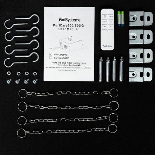 PURISYSTEMS Air Filtration System 3-Speed Remote, Built-in Ionizer, PuriCare 500IG Hanging Air Filter w/RF Remote for Woodworking, Garage and Shop Dust Collector, up to 500 sq. ft (350/450/500 CFM) - Image 5