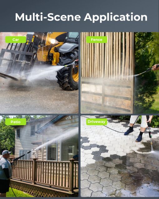Pressure Washer, 4800PSI 3.0 GPM Max Electric Power Washer with Foam Cannon 48FT Total Long High Pressure Washer for Cars, Fences, Patios, Decks, Patios and Driveway Powerwasher - Image 3