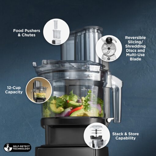 Vitamix 12-Cup Food Processor Attachment with SELF-DETECT™, Compatible with Ascent and Venturist Series, Black - Image 10