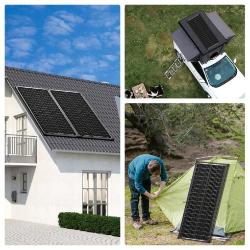 Bifacial 200W Solar Panels Kit Solar Panel with 30A PWM Charge Controller A+ Cell Cables Connectors Brackets Y Branch Adapter Cable for RV Boats Battery Marine Home Outdoor Off-Grid System - Image 2