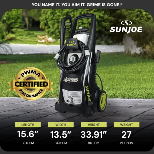 Sun Joe Electric Pressure Power Washer, 2200 PSI (PWMA Certified), 1.1 GPM, Dual Soap Tanks, SPX3000 (35-FT GFCI Water-Safe, Power Cord) - Image 8