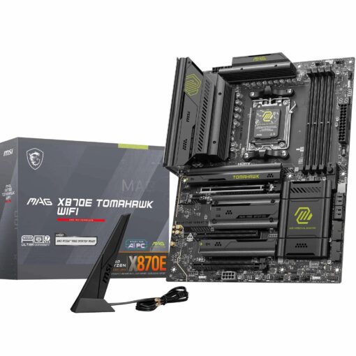 MSI MAG X870E Tomahawk WiFi Motherboard, ATX - Supports AMD Ryzen 9000/8000 / 7000 Processors, AM5-80A SPS VRM, DDR5 Memory Boost 8400+ MT/s (OC), PCIe 5.0 x16, M.2 Gen5, Wi-Fi 7, 5G LAN